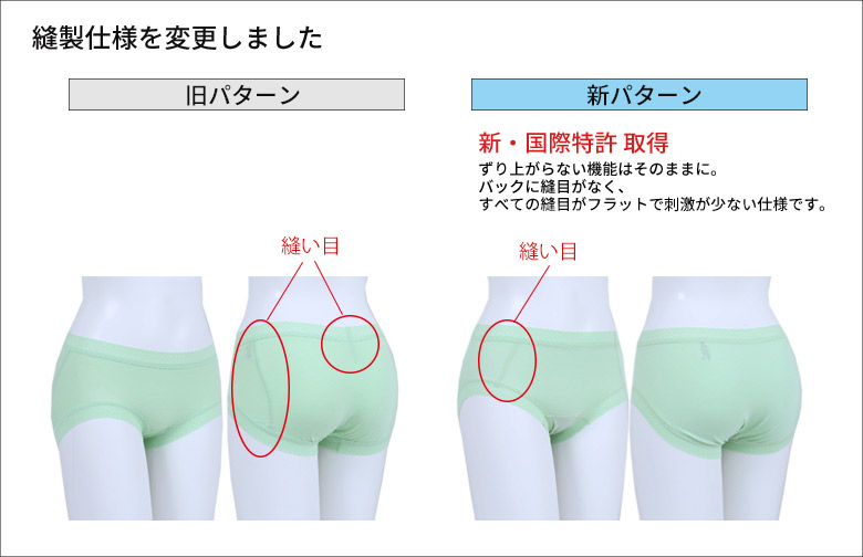 ショーツの仕様が変更になります